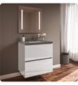 Robern 30219100B00002 Curated Cartesian 30" Double Drawer Vanity - White Glass, Stone Gray Top