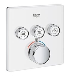 Grohe 29165LS0 Grohtherm SmartControl Triple Function Thermostatic Trim with Control Module in Moon White