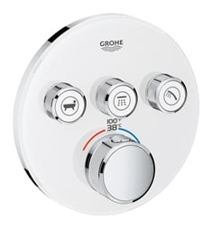 Grohe 29161LS0 Grohtherm SmartControl Triple Function Thermostatic Trim with Control Module in Moon White