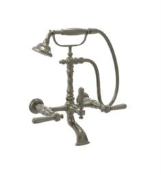 Phylrich 162-54 Old Tyme 6 1/2" Double Lever Handle Wall Mount Exposed Tub Filler with Handshower