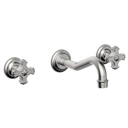 Phylrich 162-11 Marvelle 9 1/2" Double Cross Handle Wall Mount Bathroom Sink Faucet