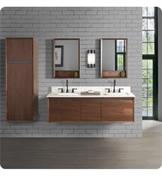 Fairmont Designs 1505-WV6021D M4 60" Double Bowl Wall Mount Vanity in Natural Walnut