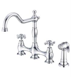 Gerber D404457 Opulence 9" Two Handle 1.75 GPM Bridge Kitchen Faucet with 2.2 GPM Side Spray