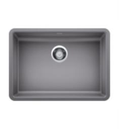 Blanco 442545 Precis 25" Single Bowl Undermount Silgranit Kitchen Sink with ADA Compliant in Metallic Grey