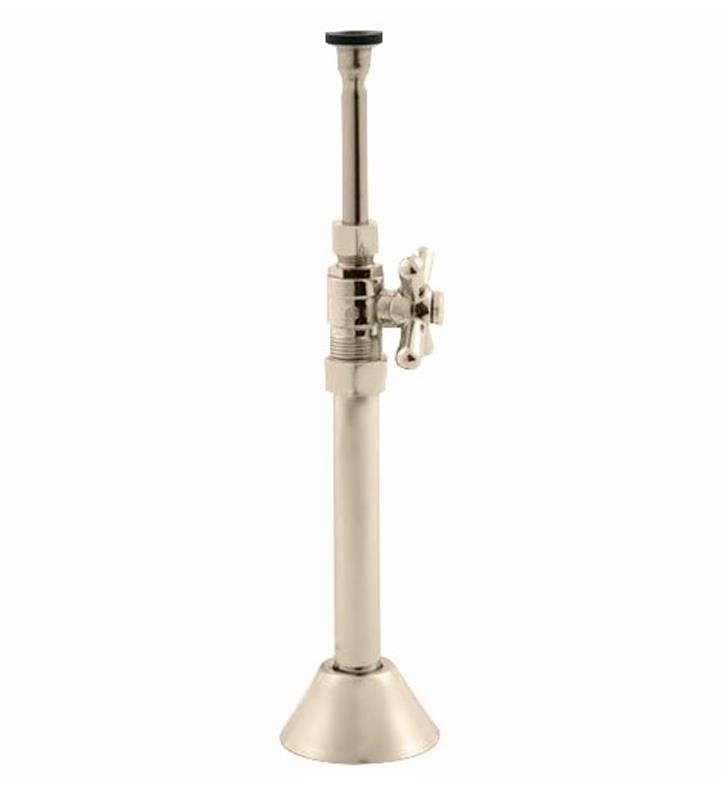 Jaclo 622-72CT-TB 5/8 x 3/8 OD Compression Valve with Standard Cross Handle Cover Tube and Bell Escutcheon Tristan Brass 