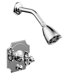 Phylrich 4-474 Couronne Cross Handle Pressure Balance Shower and Diverter Set