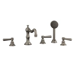 Phylrich 161-49 Henri 8 5/8" Three Lever Handle Widespread/Deck Mounted Roman Tub Faucet with Handshower