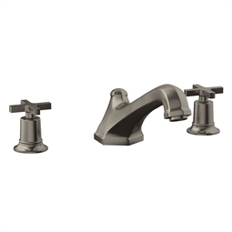 Phylrich 501-40 Hex Modern 9 1/2" Two Cross Handle Widespread/Deck Mounted Roman Tub Faucet