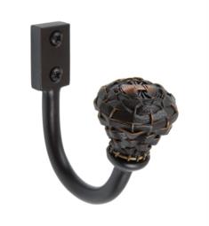 Atlas Homewares 3182-O Hamptons 3" Wall Mount Expresso Leather Robe Hook in Aged Bronze
