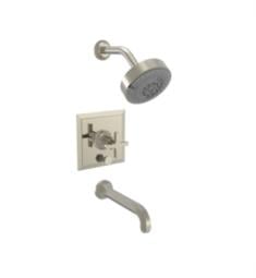 Phylrich 501-26 Hex Modern Cross Handle Pressure Balance Tub and Shower Set
