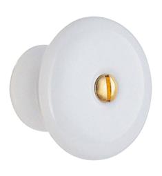 Smedbo B318-2 1 1/8" Porcelain Mushroom Cabinet Knob in White with Brass Screw