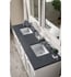 1 1/8" Charcoal Soapstone Quartz Top with Rectangular Porcelain Undermount Sinks