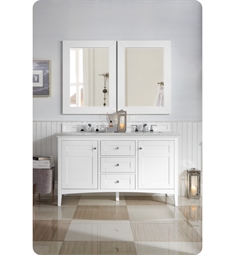 James Martin 527-V60D-BW Palisades 59 3/4" Freestanding Double Bathroom Vanity in Bright White