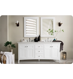 James Martin 527-V72-BW Palisades 71 3/4" Freestanding Double Bathroom Vanity in Bright White