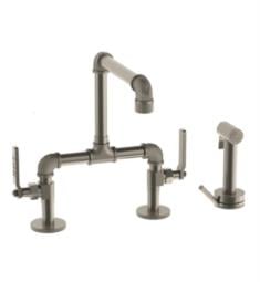 Watermark 38-7.65-EV4 Elan Vital 5 1/2" - 8 1/2" Double Handle Deck Mounted Elevated Kitchen Faucet with Independent Side Spray