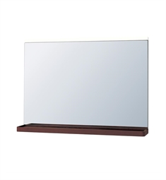 Ronbow E015122 Wide 28" Frameless Rectangular LED Bathroom Mirror with Solid Wood Shelf