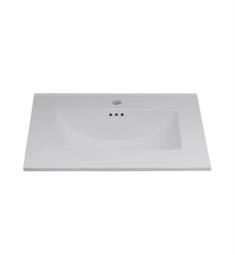 Ronbow 212231-WH Kara 31" Single Bowl Rectangular Drop-In Bathroom Sink with Overflow in White
