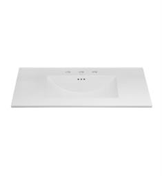 Ronbow 212237-WH Kara 37" Single Bowl Rectangular Drop-In Bathroom Sink with Overflow in White