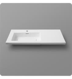 Ronbow 212537-WH Aravo Solutions 36 5/8" Single Bowl Rectangular Drop-In Bathroom Sink with Overflow in White