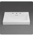 Ronbow 216624-8-WH Evin 23 3/8" Single Bowl Rectangular Bathroom 8" Widespread Vessel Sink with Overflow in White