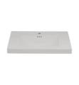 Ronbow 216632-WH Evin 32 1/8" Single Bowl Rectangular Bathroom Vessel Sink with Overflow in White