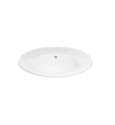 Ronbow 218023-WH 23 5/8" Single Bowl Oval Drop-In Bathroom Sink with Overflow in White