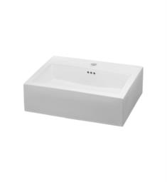Ronbow 200212-WH Groove 22 1/2" Single Bowl Groove Rectangular Bathroom Vessel Sink with Overflow in White