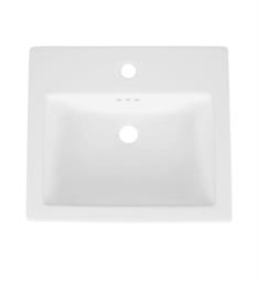 Ronbow 200478-1-WH Cellar 18 5/8" Single Bowl Rectangular Drop-In Bathroom Sink with Overflow in White
