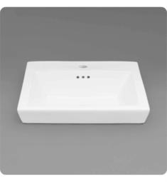 Ronbow 200480-1-WH 19 3/4" Single Bowl Rhombus Square Bathroom Vessel Sink with Overflow in White