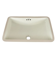Ronbow 200532-BI Restyle 20 3/8" Single Bowl Rectangular Undermount Bathroom Sink with Overflow in Biscuit Finish