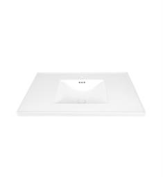 Ronbow 212825-WH Atrium 24 3/4" Single Bowl Rectangular Drop-In Bathroom Sink with Overflow in White