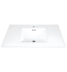 Ronbow 212831-WH Atrium 30 3/4" Single Bowl Rectangular Drop-In Bathroom Sink with Overflow in White