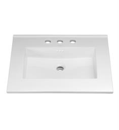 Ronbow 215524-8-WH Larisa 23 7/8" Single Bowl Rectangular Drop-In Bathroom Sink with Overflow in White