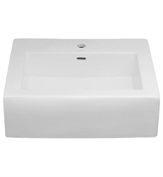 Ronbow 217724-WH Prominent 23 5/8" Single Bowl Rectangular Bathroom Vessel Sink with Overflow in White